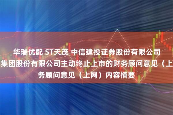 华瑞优配 ST天茂 中信建投证券股份有限公司关于天茂实业集团股份有限公司主动终止上市的财务顾问意见（上网）内容摘要